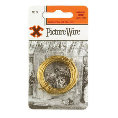 X Br Picture Wire No 3 Solid 3M Blister Pack One Colour (One Size) from B&Q