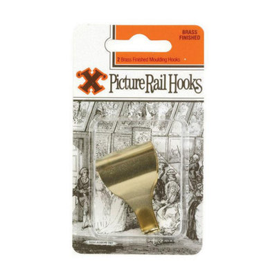 X Picture Rail Hooks Br Plated 2Pk One Colour (One Size) from B&Q