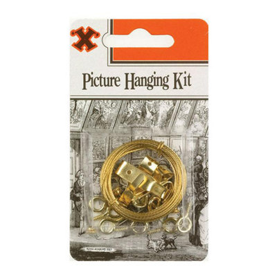  - X Picture Kit 4 Hooks & 3M Wire One Colour (One Size)