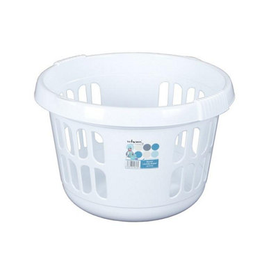 Wham Round Laundry Basket Ice White 50L One Colour (One Size) from B&Q