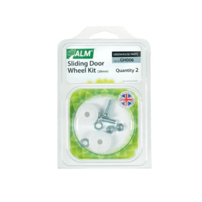Alm Greenhouse Sliding Door Wheel Kit 28mm 2Pk One Colour (One Size) from B&Q