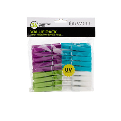 Orwell Value Spring Pegs 36Pk One Colour (One Size) from B&Q
