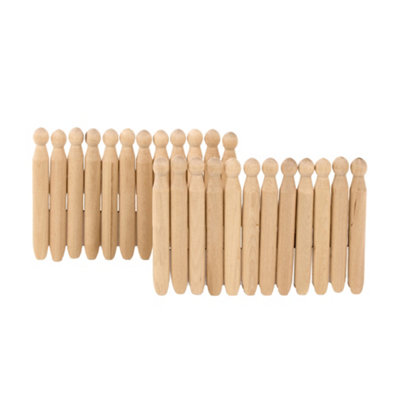 Orwell Wooden Dolly Pegs 24Pk One Colour (One Size) from B&Q