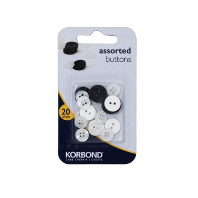 Korbond Orted Buttons 20Pk One Colour (One Size) from B&Q