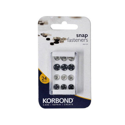 Korbond Snap Fasteners Sew On 24Pk One Colour (One Size) from B&Q