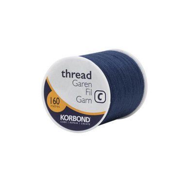 Korbond Polyester Thread Navy 160M One Colour (One Size) from B&Q
