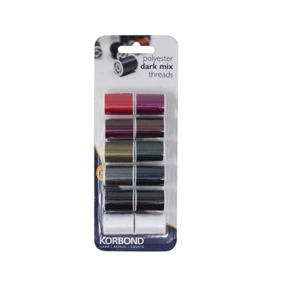 Korbond Polyester Dark Mix Thread Blister Pack One Colour (One Size) from B&Q