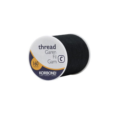 Korbond Polyester Thread Black 160M One Colour (One Size) from B&Q