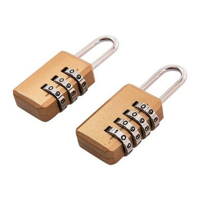 B&Q -  Combination Padlock Set 2Pk One Colour (One Size)