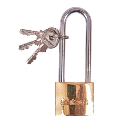 Amtech Long Shackle Br Padlock 38Mm One Colour (One Size)
