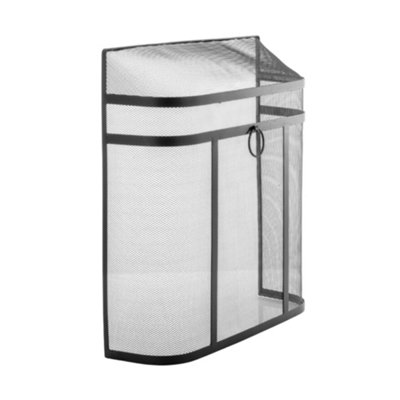  - Leecroft Black Heavy Duty Fire Screen 24'' One Colour (One Size)