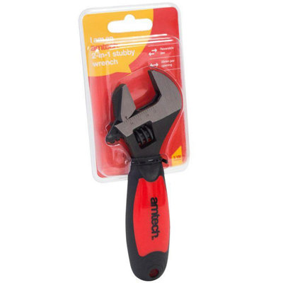 Amtech Unisex Multicolor 2In1 Stubby Pipe Adjustable Wrench - Image 4