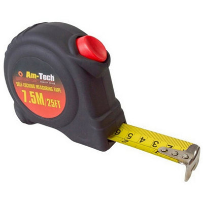 Amtech Self Locking Tape Measure 7.5M X 25mm One Colour (One Size) from B&Q