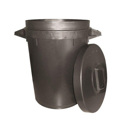 Stadium Black Dustbin Plastic 90L One Colour (One Size) from B&Q