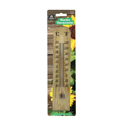 Kingfisher Traditional Wooden Thermometer - One Colour - One Colour - One Size - Image 3