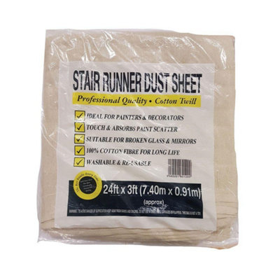 Cotton Twill Stair Runner Dust Sheet 24 X 3' One Colour (One Size) from B&Q