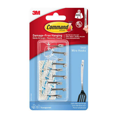 Command 17067Clr-9 Clear Small Wire Hooks Value Pack 225G 9Pk One Colour (One Size) from B&Q