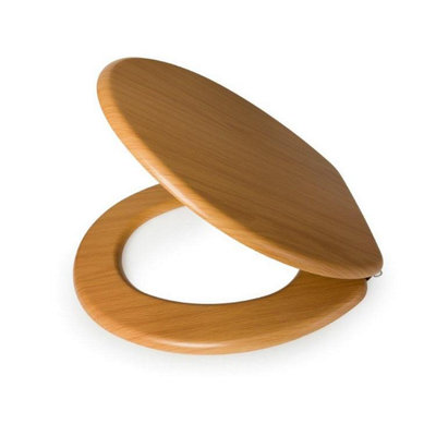 Wooden Toilet Seat Beech One Colour (One Size) from B&Q