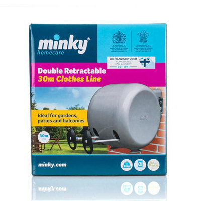 B&Q -  Double Retractable Clothes Line 2 X 15M One Colour (One Size)