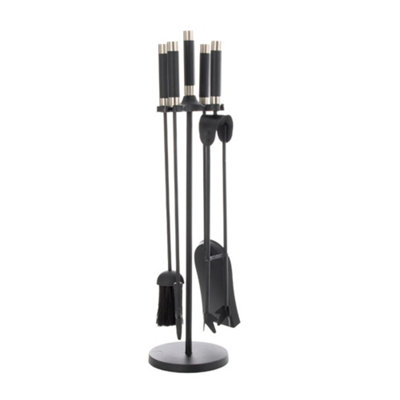Leecroft Contemporary Companion Set Black/Pewter 25'' - One Colour - Image 4