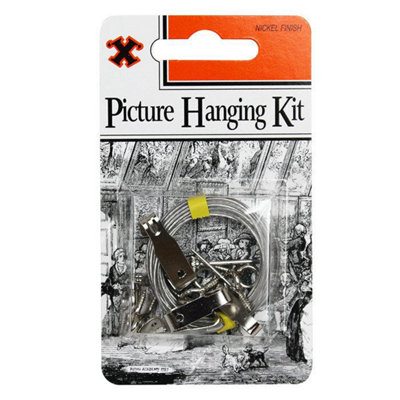  - X Picture Hanging Kit Nickel Plated 4 Hooks / 3M Wire Blister Pack One Colour (One Size)