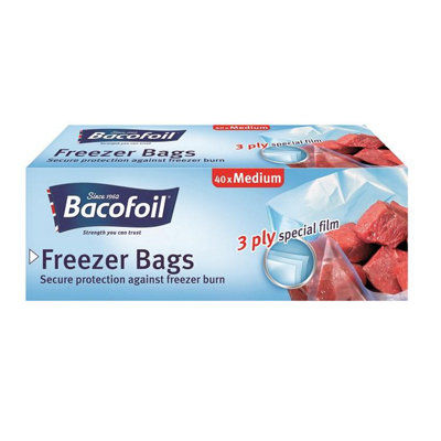 B&Q Bacofoil Freezer Bags 25 X 32Cm 3L 40Pk One Colour (One ) Medium B&Q