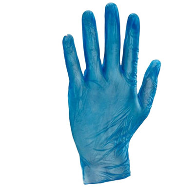 Disposable Vinyl Glove Powder Free Clear Blue Medium 100Pk One Colour (One Size) from B&Q