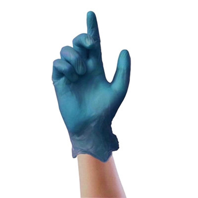 Disposable Vinyl Glove Powder Free Clear Blue Large 100Pk One Colour (One Size) from B&Q