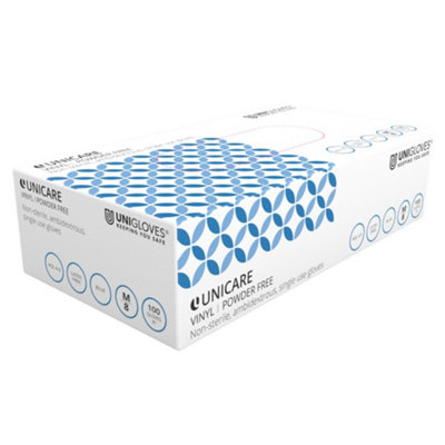 Disposable Vinyl Glove Powder Free Clear Blue Extra Large 100Pk One Colour (One Size) from B&Q