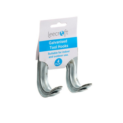 Leecroft Galvanised Tool Hooks Medium 4Pk One Colour (One Size) from B&Q