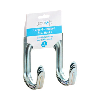Leecroft Galvanised Tool Hooks Large 4Pk One Colour (One Size) from B&Q