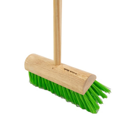 10 Green Polyprop Yard Broom With Handle One Colour (One Size)