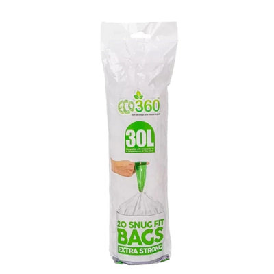 Eco360 Extra Strong Kitchen Drawstring Bin Liners 30L 20Pk One Colour (One Size) from B&Q