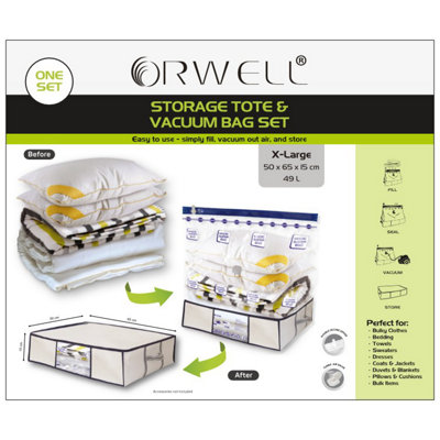  - Orwell Storage Tote & Vacuum Bag Set X-Large 50 X 65 X 15Cm One Colour (One Size)