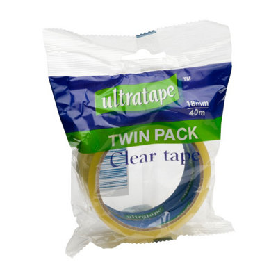 Ultratape Clear Tape 18mm X 40M 2Pk One Colour (One Size) from B&Q