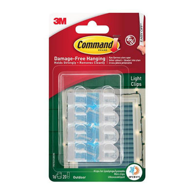 Command 17017Clr-Awes Outdoor Light Clips 16Pk One Colour (One Size) from B&Q