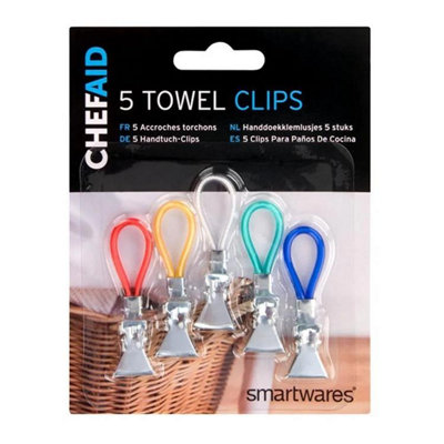 Chef Aid Chefaid 5 Towel Clips One Colour (One Size) from B&Q