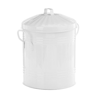 Leecroft Metal Mini Bin White 12 X 10'' One Colour (One Size) from B&Q