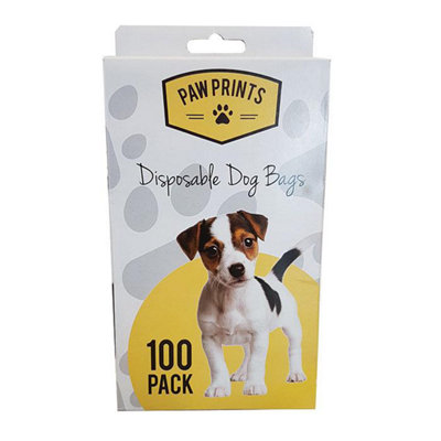  - Pawprints Paw Prints Disposable Doggy Poop Bags 100Pk One Colour (One Size)