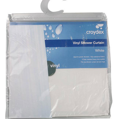  - Vinyl Shower Curtain White One Colour (One Size)