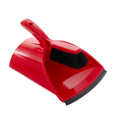 Leecroft Scoopa Dustpan & Brush Stiff Red One Colour (One Size) from B&Q