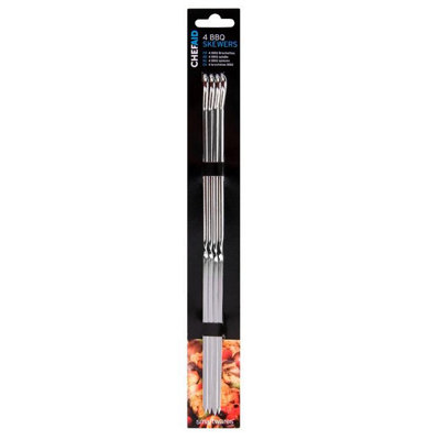 Chef Aid Bbq Skewers Metal 4Pk One Colour (One Size) from B&Q