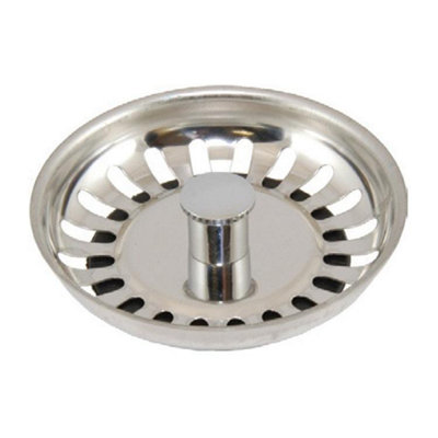 Sink Strainer Plug Basket With Stem 8Cm One Colour (One Size) from B&Q