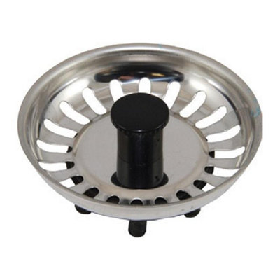Sink Strainer Plug Basket With Fingers 8Cm One Colour (One Size) from B&Q