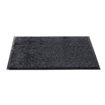 B&Q Sentry Barrington Cotton Washable Mat X 36'' Charcoal One Colour (One ) Size 24