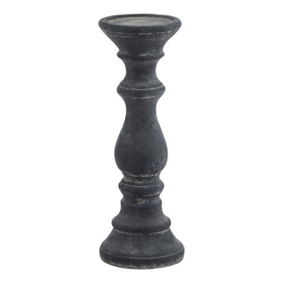 Hill Interiors Amalfi Column Candle Holder Grey (30Cm X 11Cm X 11Cm) from B&Q
