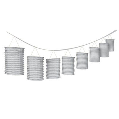 Amscan Accordion Paper Lantern Garland Silver (One Size) from B&Q