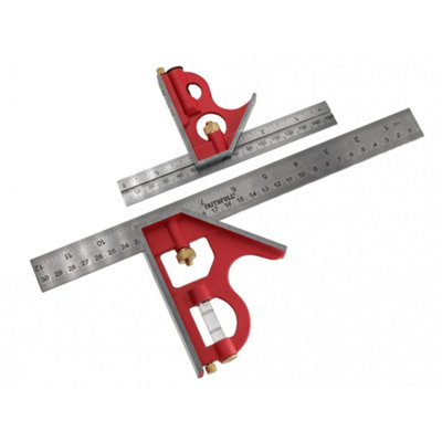 Faithfull Combination Square Twin Pack 150mm (6In) & 300mm (12In) Multi Colour (One Size)