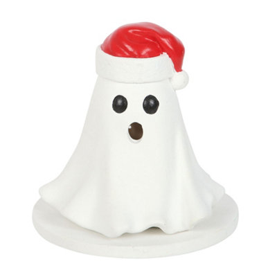  - Something Different Ghost Santa Hat Incense Cone Holder White/red (One Size)