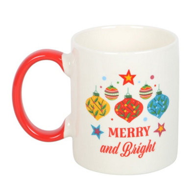 Something Different Merry And Bright Bauble Mug White/red (One Size) from B&Q